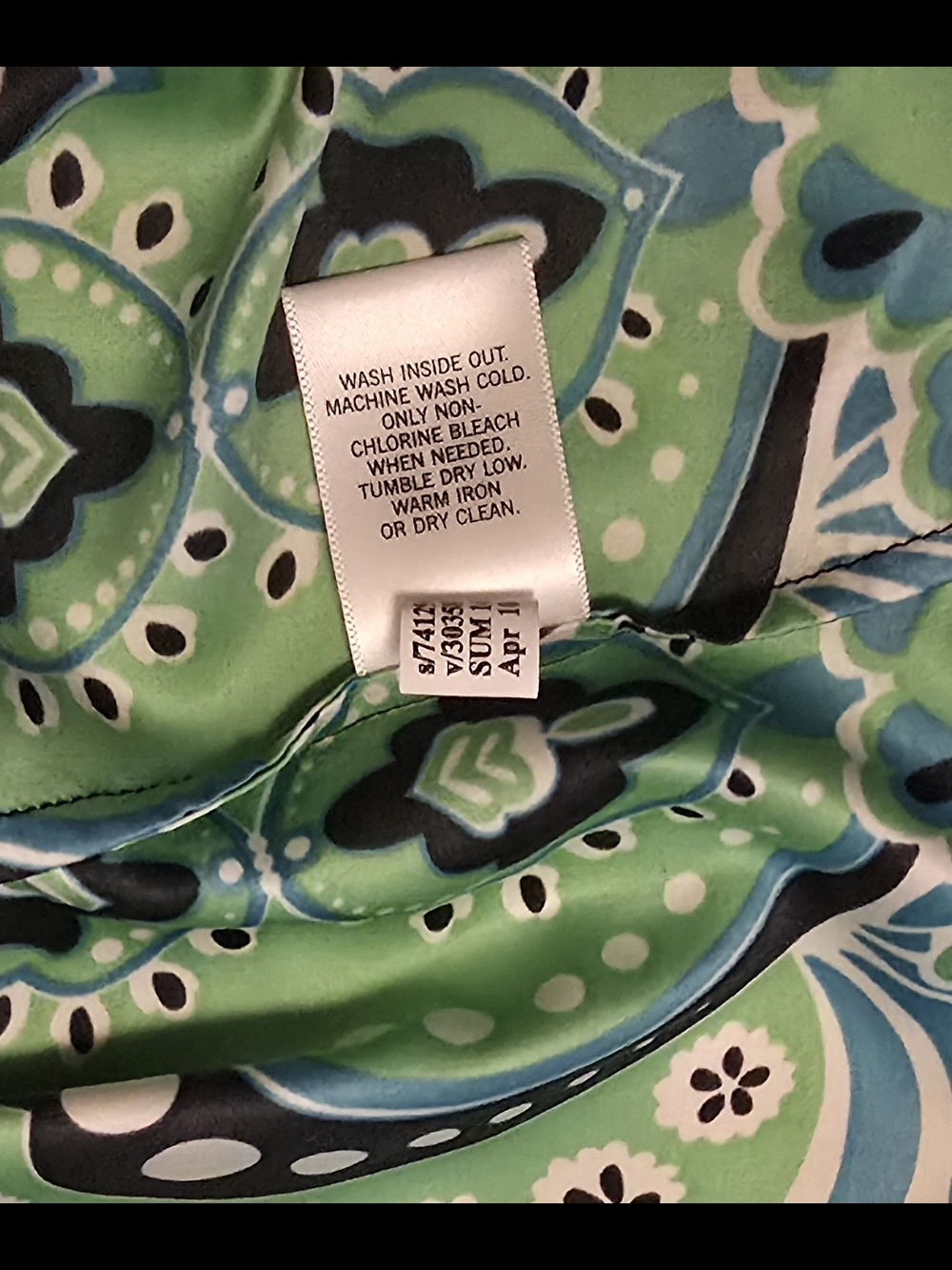 Banana Republic Green and Blue Paisley Tank - Size 4 - Picture 7 of 8